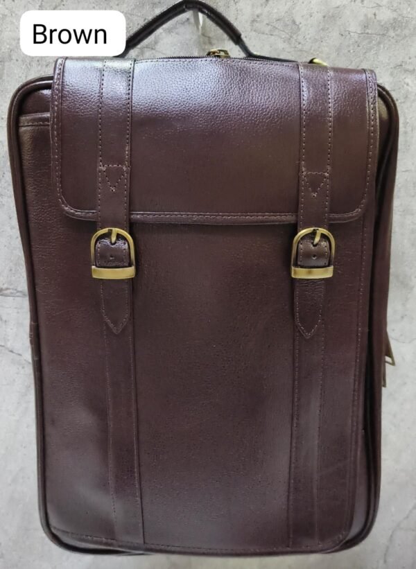 Leather Craft Brown Genuine Leather Backpack for Work and Travel