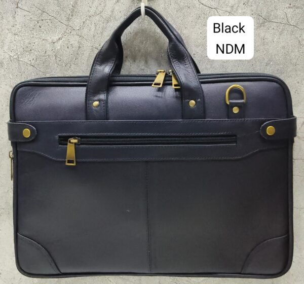 Leather Craft Pure Leather Laptop Bag With Black NDM Color