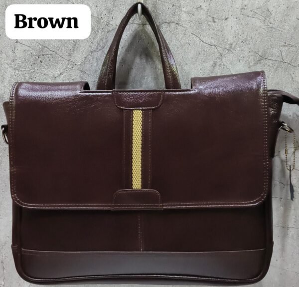 Leather Craft Pure Leather Messenger Bag With Brown Color