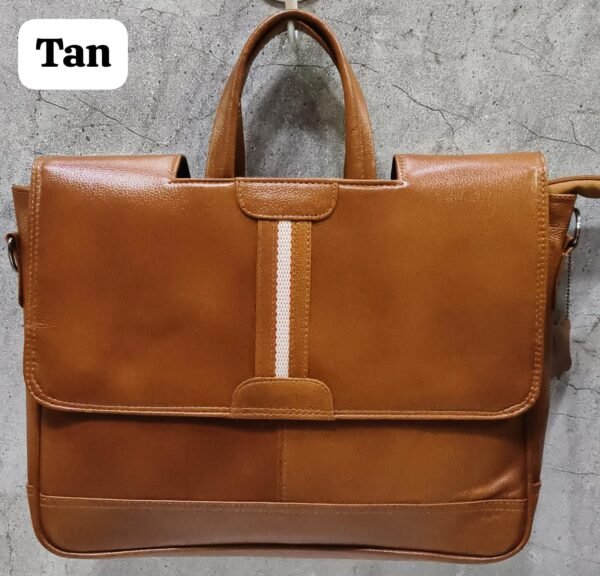 Leather Craft Pure Leather Messenger Bag With Tan Color