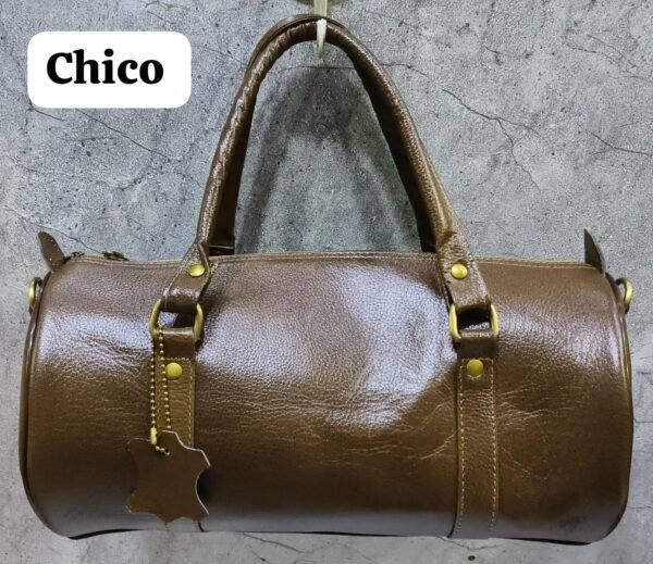 Leather Craft Pure Leather Duffle Bag With Chico Color