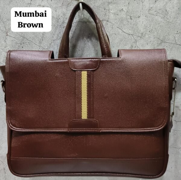 Leather Craft Pure Leather Messenger Bag With Mumbai Brown Color