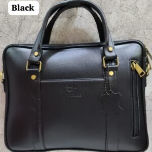 Leather Craft Premium Leather Laptop Bag In Black Color