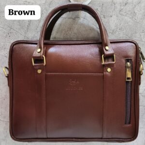 Leather Craft Premium Leather Laptop Bag In Classic Brown Color