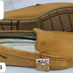 Leather Craft Medium Tan Nubuck Leather Loafers For Men