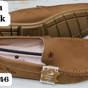 Leather Craft Dark Tan Nubuck Leather Loafers For Men