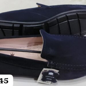 Leather Craft Blue Suede Leather Loafers For Men
