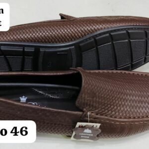 Leather Craft Brown Print Leather Loafers For Men