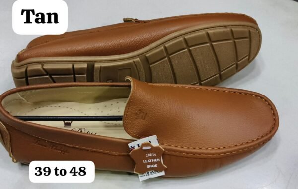 Leather Craft Tan Leather Loafers For Men