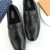 ALBERTO TORRESI GENUINE LEATHER BLACK SLIPON FORMAL SHOES FOR MEN