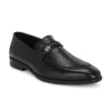 GENUINE LEATHER MEN'S CALABRIA BLACK BUCKLE SLIP-ONS - Image 8