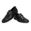 GENUINE LEATHER MEN'S CALABRIA BLACK BUCKLE SLIP-ONS - Image 4